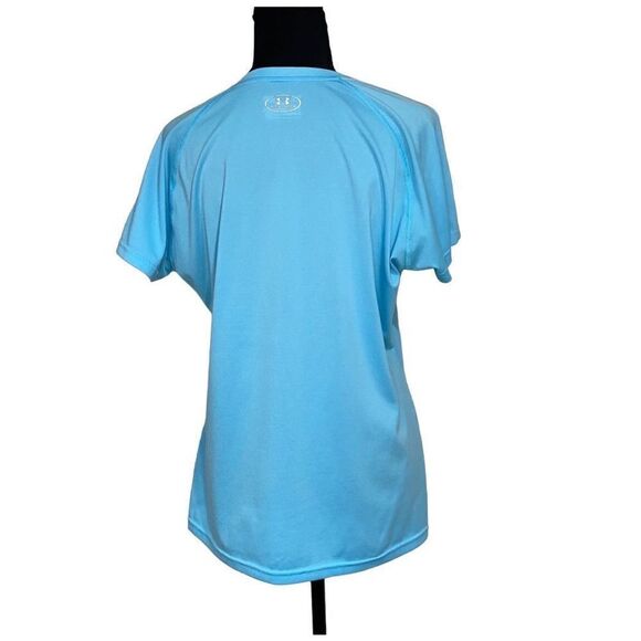 Under Armour Light Blue Semi Fitted V neck Heatgear Tee - Picture 3 of 6